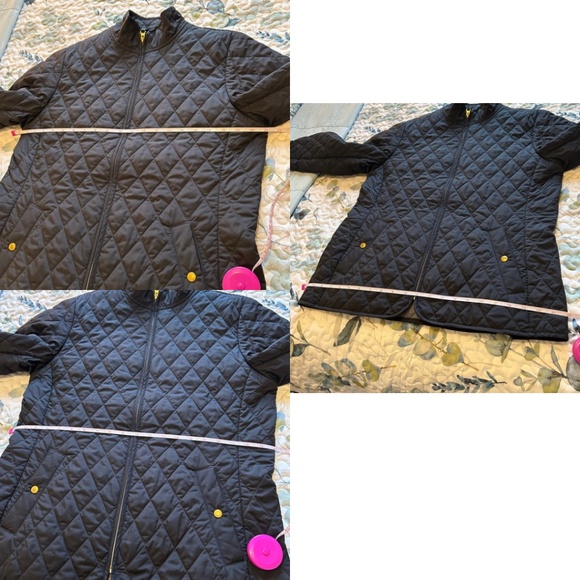 Lands’ End Women’s Quilted Zippered Short Riding Jacket Black Size M (10-12) - Picture 13 of 15